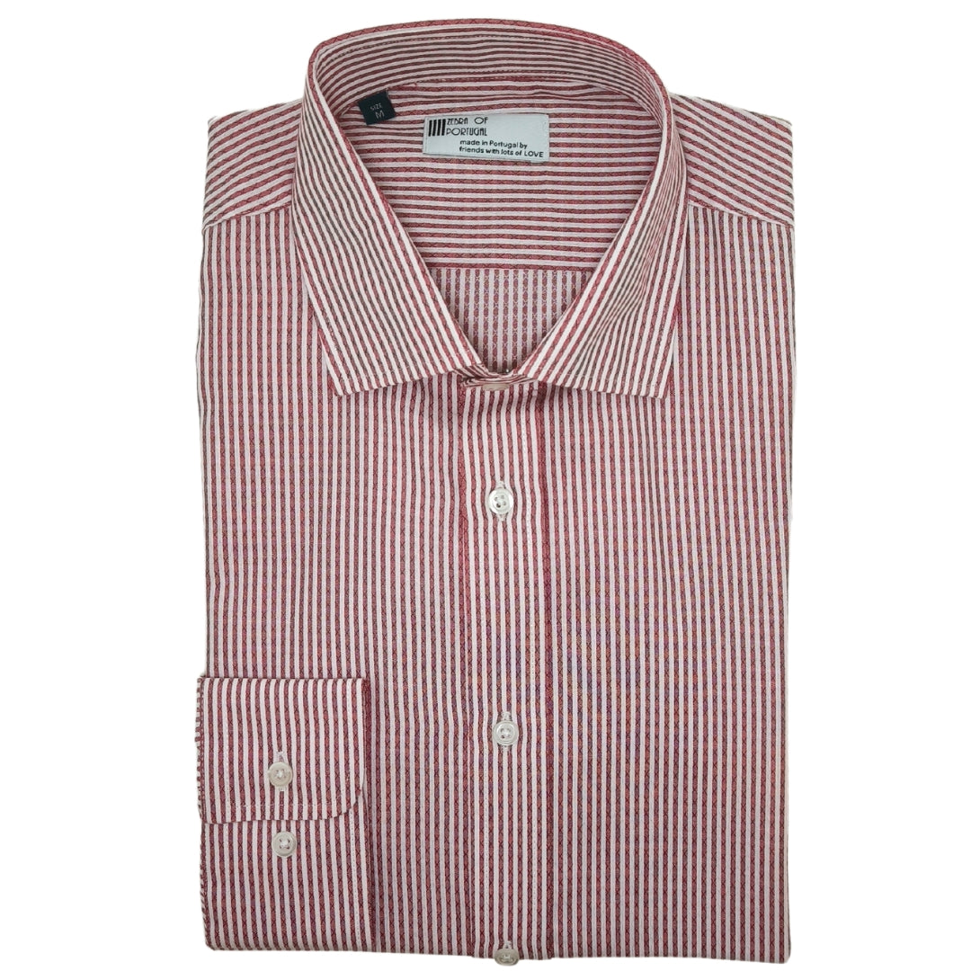 Camisa Riscas Com Jacquard