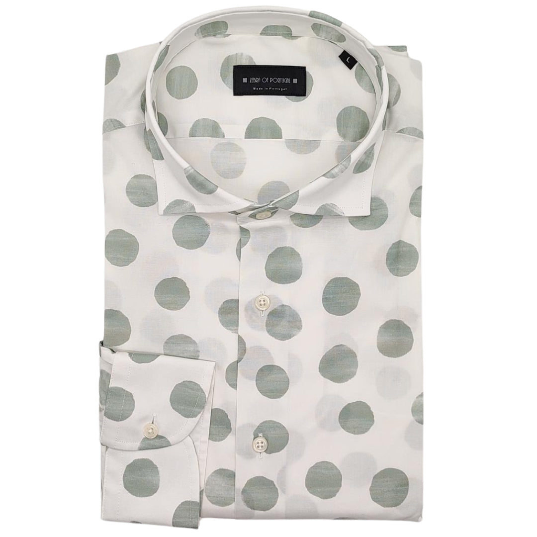 Camisa Com Print Bolas Verdes