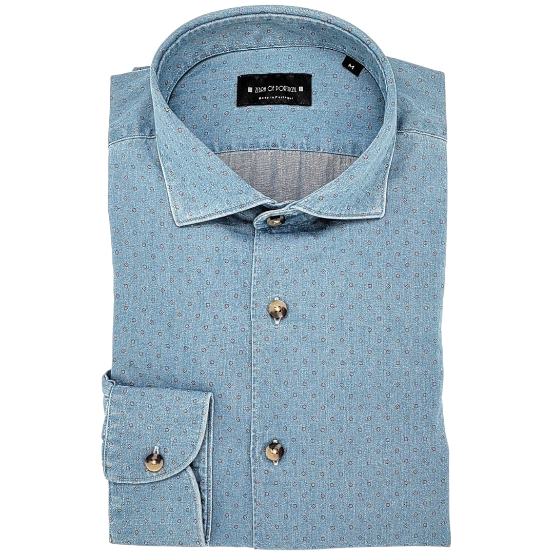 Camisa Denim com Print