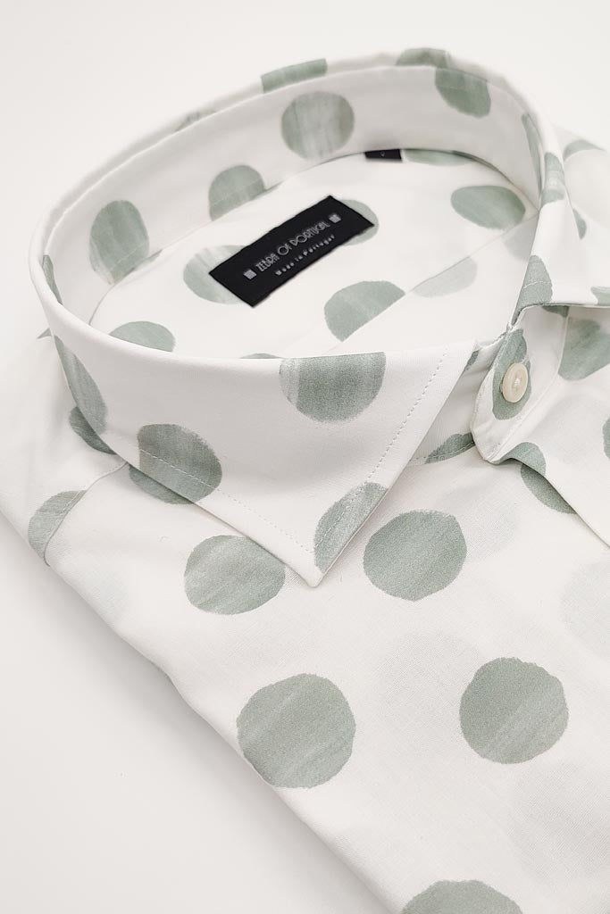 Camisa Com Print Bolas Verdes