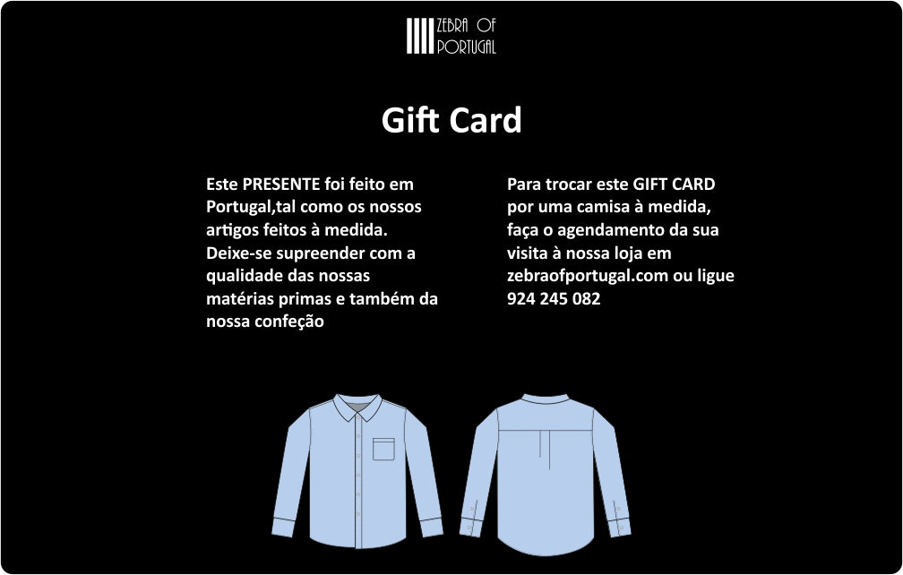 E-Gift Card: Roupa por medida – Vestuário único