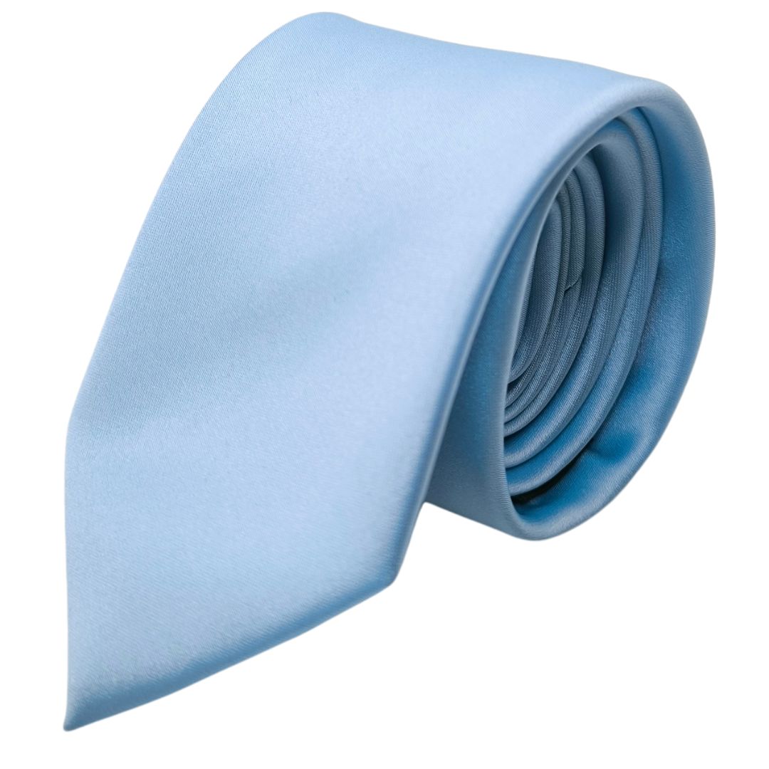 Gravata Lisa Cetim Azul Bebé