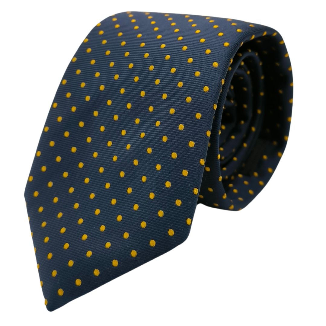 Gravata Azul Com Pintas Amarelo