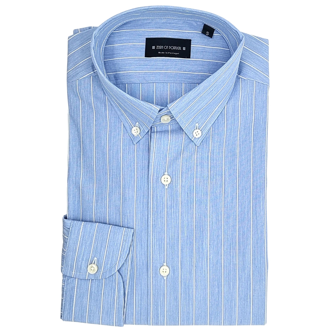 Camisa Azul Com Riscas