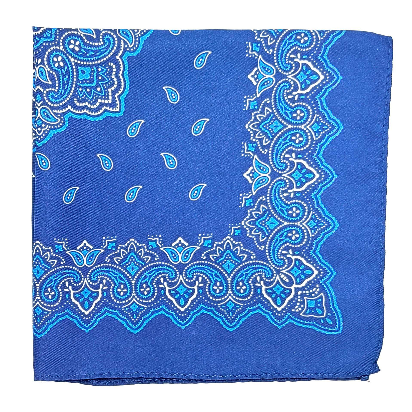 Lenço de Bolso Azul com Cornocópias