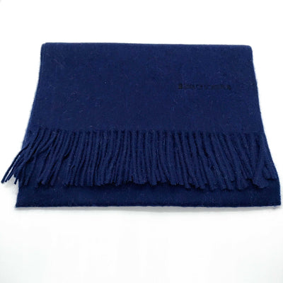Cachecol 100% Lã Azul Escuro