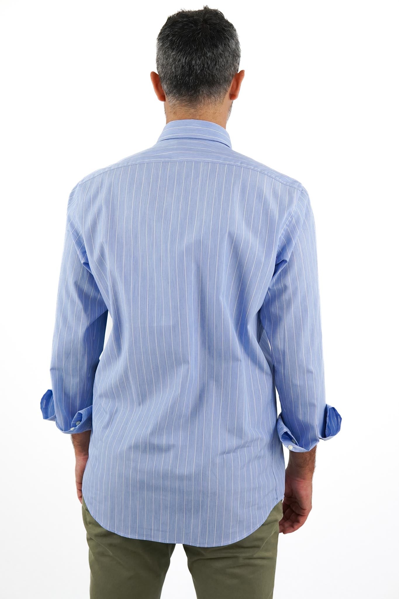 Camisa Azul Com Riscas
