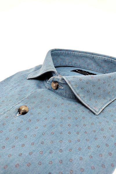 Camisa Denim com Print