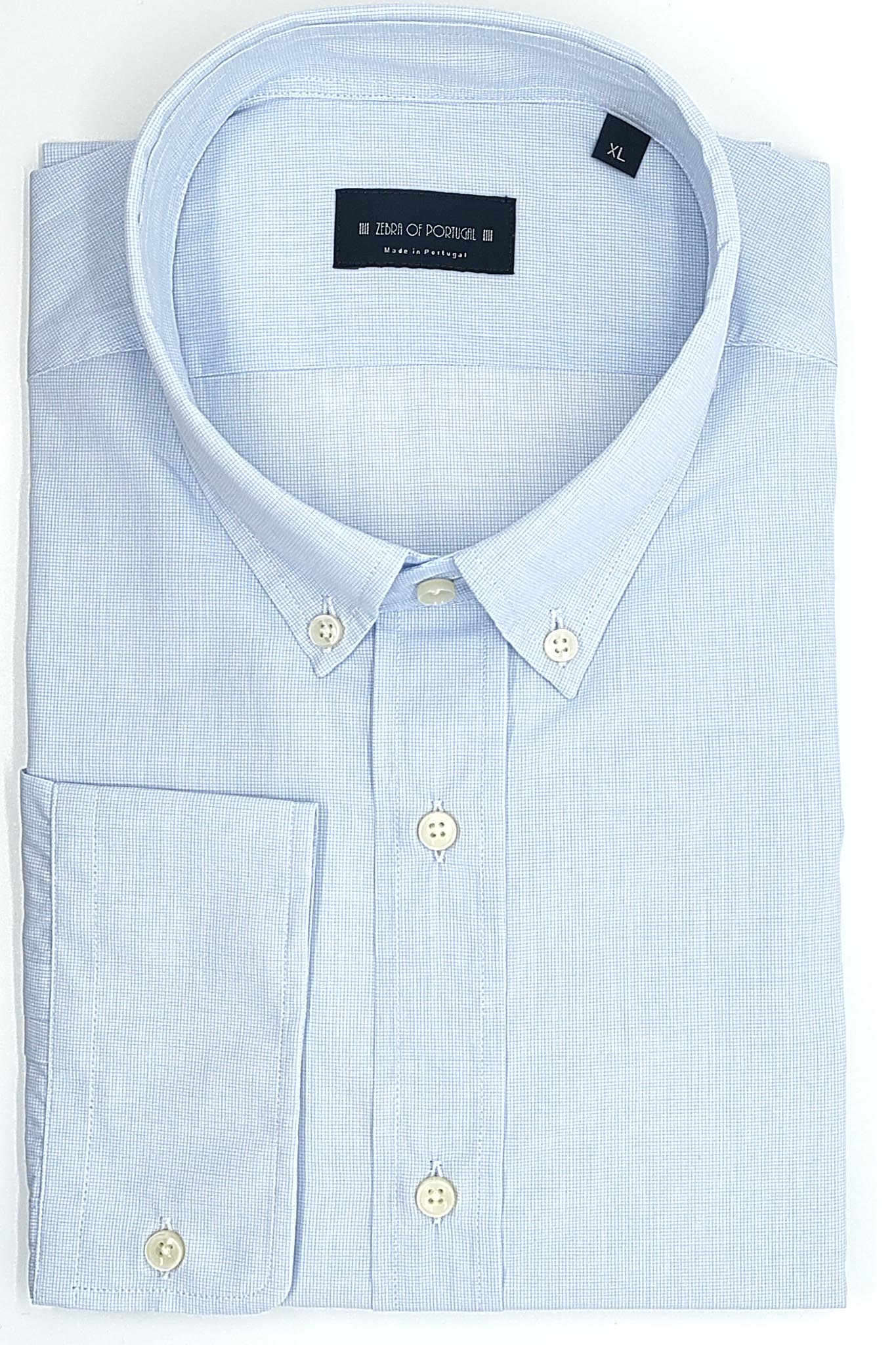 Camisa Micro Quadrados Azuis