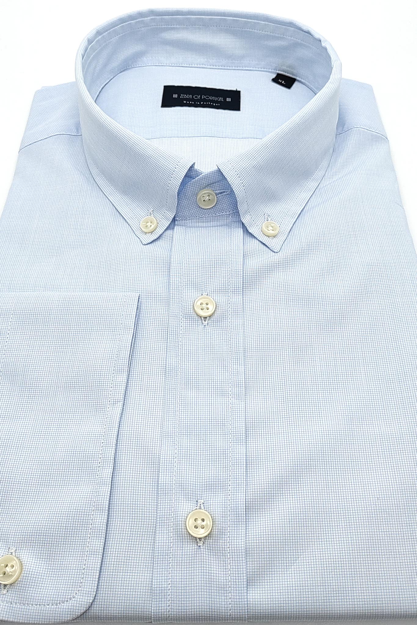Camisa Micro Quadrados Azuis