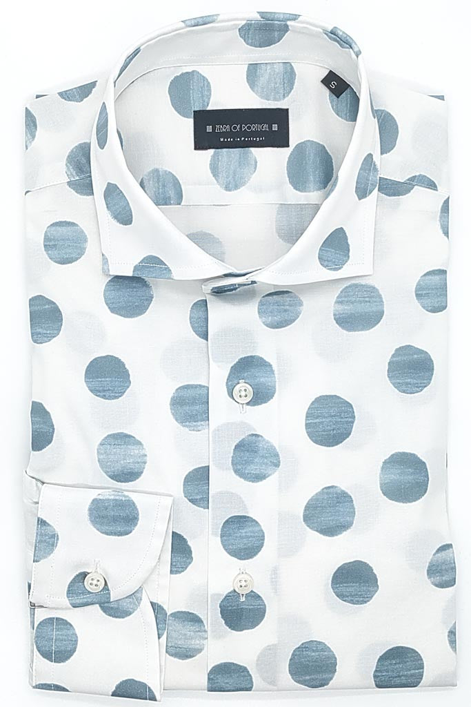 Camisa Com Print Bolas Azuis