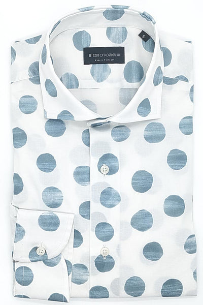 Camisa Com Print Bolas Azuis