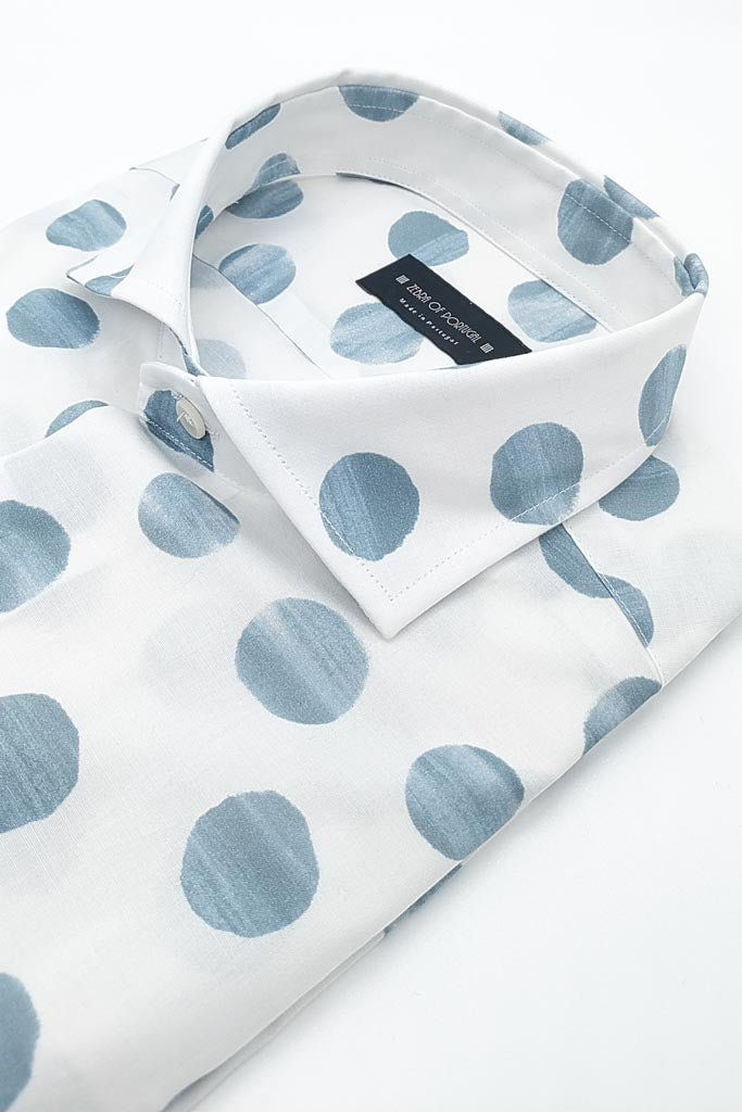 Camisa Com Print Bolas Azuis