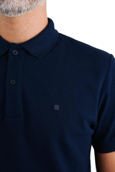 Polo Piquet Azul Escuro